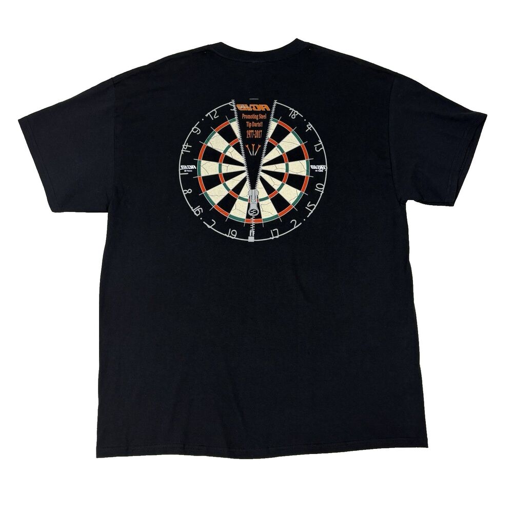 GVDA Darts Shirt Mens Large Black Gildan Ultra Cotton Back Print 2017